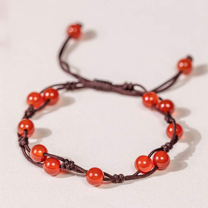 Bracelet calme en agate rouge, agate mousse et cinabre de Buddha Stones