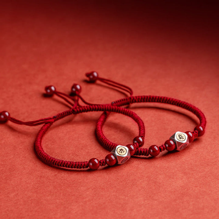 Bracelet en argent sterling 925 et cinabre, symbole du zodiaque chinois, Buddha Stones et symbole de calme. - image 2