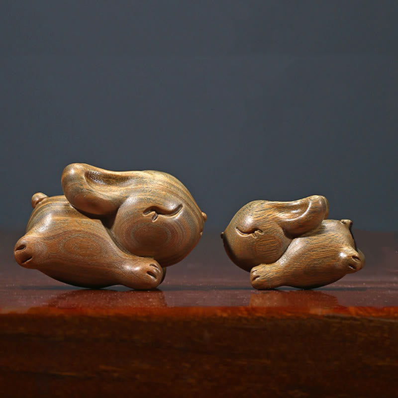 Buddha Stones de Santal Vert Petit Mini Lapin Mignon Lapin Décorations de Paix - image 12