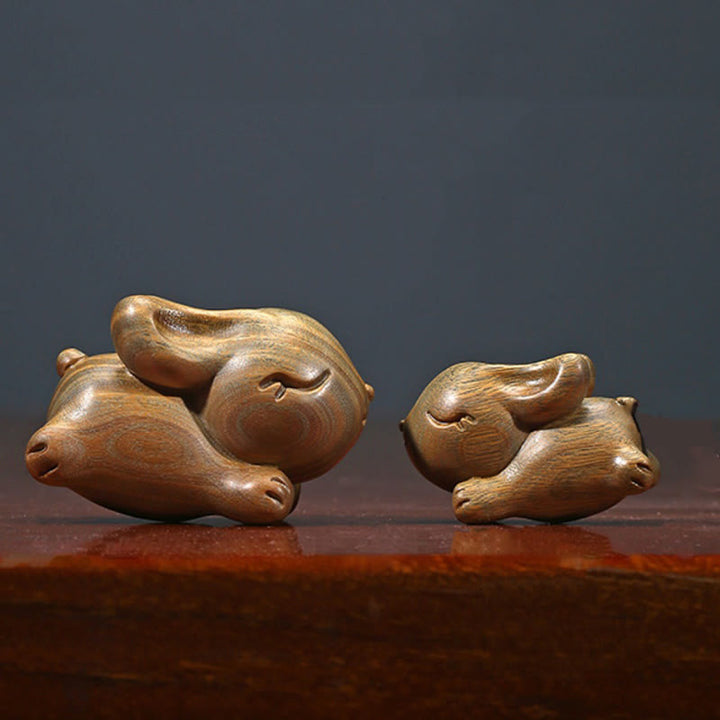 Buddha Stones de Santal Vert Petit Mini Lapin Mignon Lapin Décorations de Paix - image 12