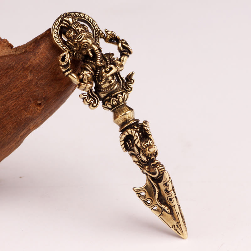 Collier pendentif tibétain Ganesh Ganpati éléphant dieu de la richesse Dorje Vajra pouvoir spirituel - image 11