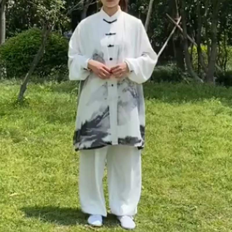 Ensemble de vêtements unisexe 3 pièces pour peinture à l'encre, méditation, prière, spirituel, zen, tai-chi, qigong