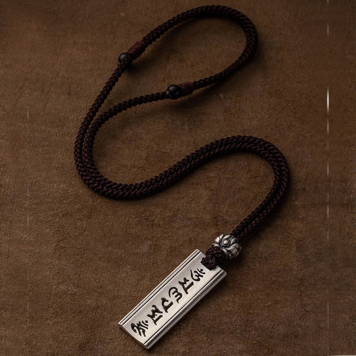 Collier pendentif en argent sterling 999 Buddha Stones et gravure Om Mani Padme Hum en forme de lotus - image 15
