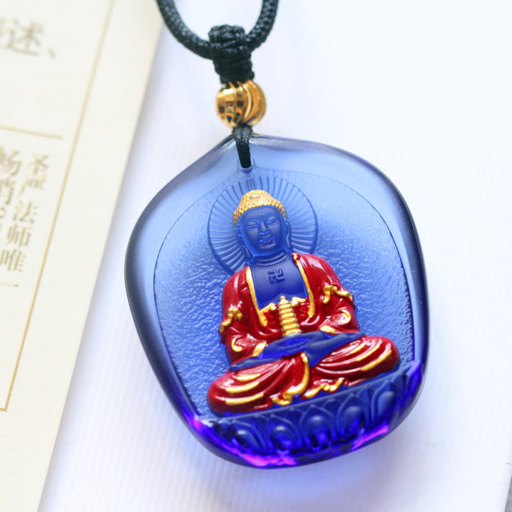 Collier pendentif en cristal de compassion Bouddha Liuli Buddha Stones de médecine du Tibet - Pagode du Bouddha de la Médecine - image 7
