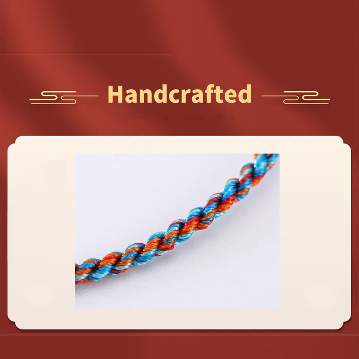 Bracelet artisanal multicolore en argent sterling 925 Buddha Stones et motif Zongzi