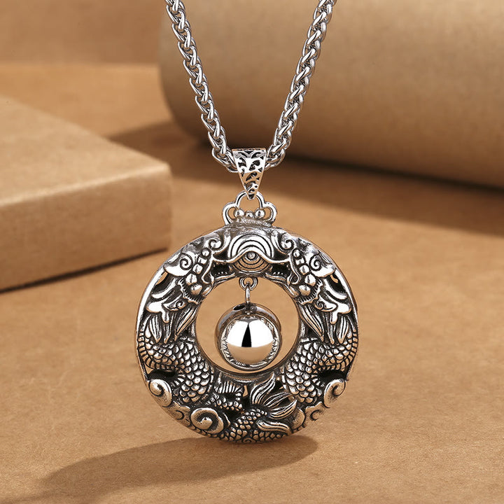 Collier pendentif de protection en cuivre avec perles de jeu de dragon double Buddha Stones - Dragon (Protection ♥ Succès) - image 1