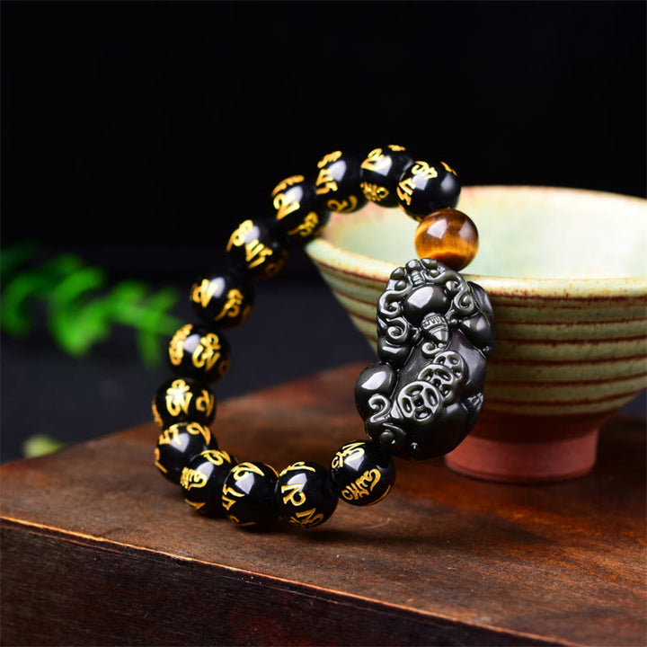 Bracelet Feng Shui PiXiu Obsidienne Richesse