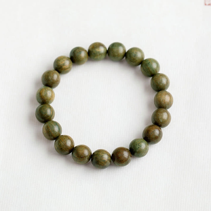 Bracelet Tibétain apaisant en bois de santal vert