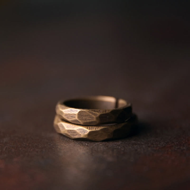 Bague de richesse en cuivre au design simple et tibétain avec Buddha Stones - image 7