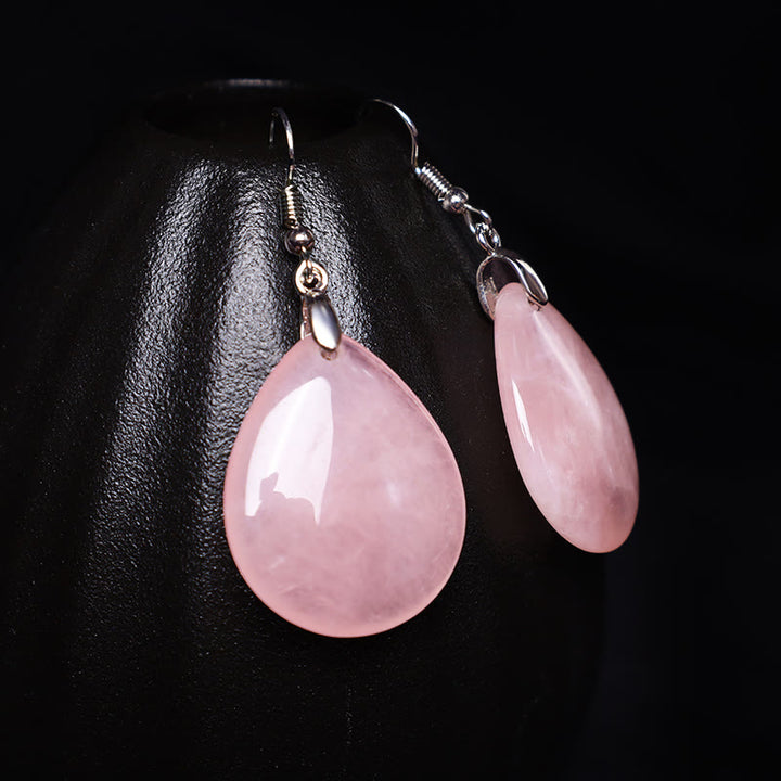Boucles d'oreilles pendantes de guérison en aventurine naturelle Buddha Stones - image 8