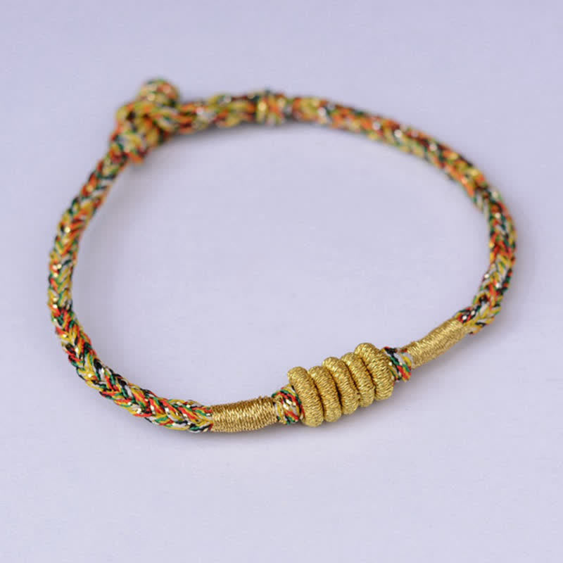 Bracelet tressé de protection de nœud King Kong coloré fait main en Buddha Stones