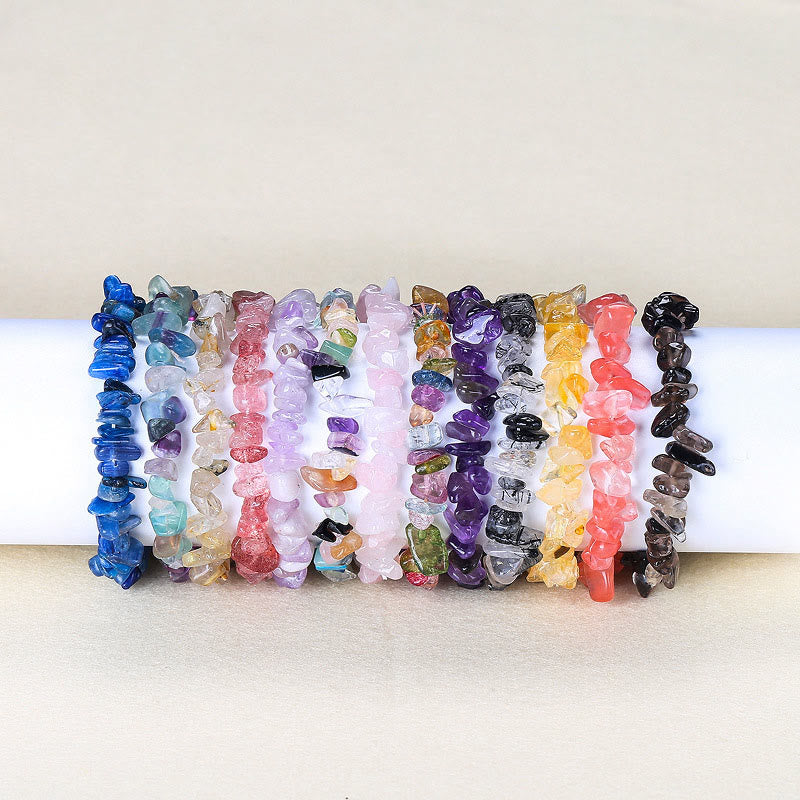 Bracelet apaisant et chaleureux en pierre de cristal de forme irrégulière naturelle - image 0