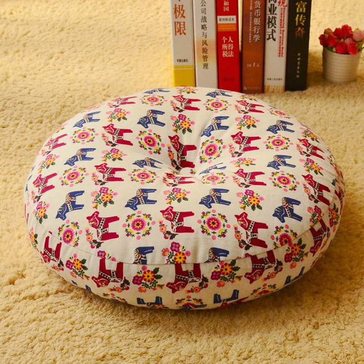 Coussin de siège de méditation en lin à motif simple Buddha Stones et lotus, décoration de salon pour la maison - Détachable - 40cm*10cm - Verge d'or claireJaune - image 23