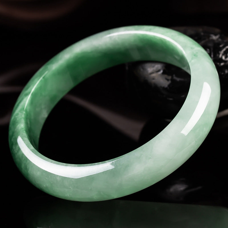 Bracelet jonc en jade naturel Buddha Stones et porte-bonheur