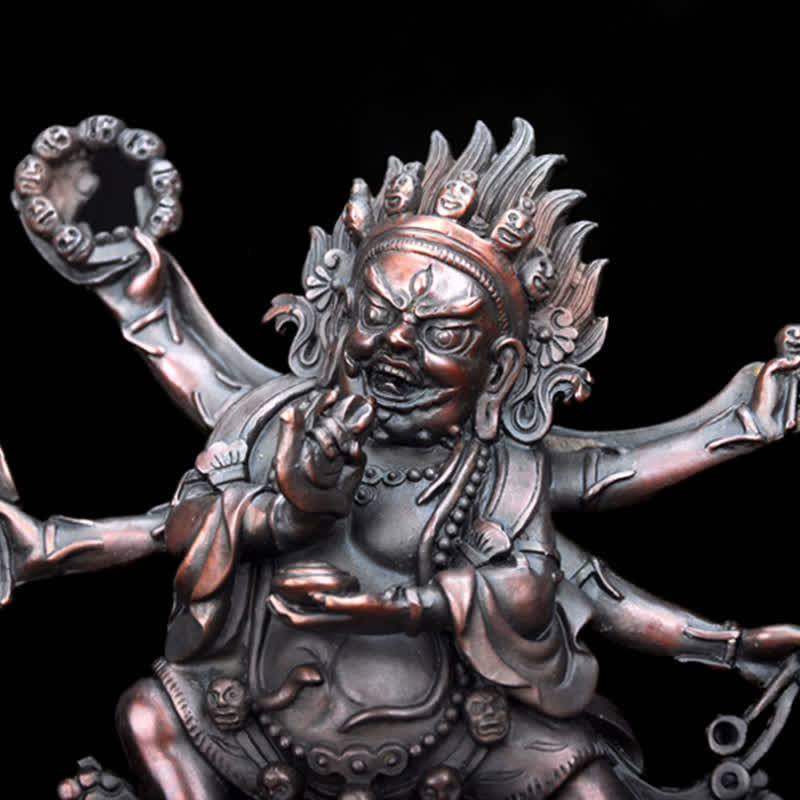 Statue de Bouddha en cuivre de la compassion de Mahakala du Tibet