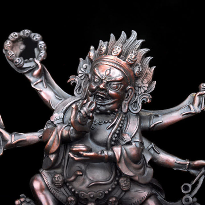 Statue de Bouddha en cuivre de la compassion de Mahakala du Tibet