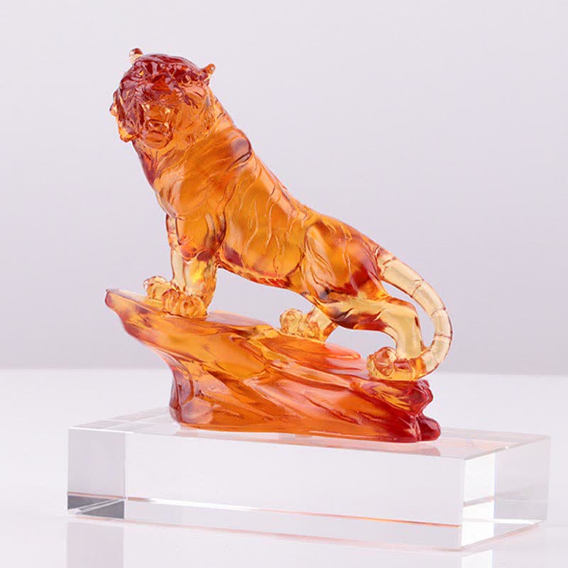 Pièce d'art en cristal de tigre Liuli faite à la main, protection de la décoration de la maison - image 20