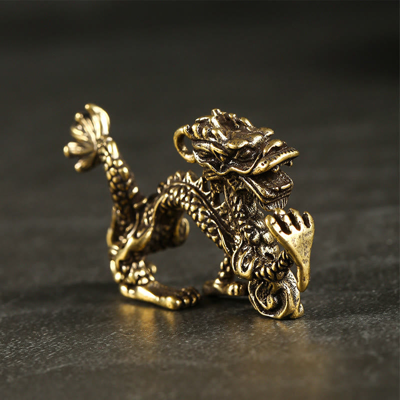 Buddha Stones Année du Dragon Mini Laiton Dragon Chance Protection Décoration de la Maison