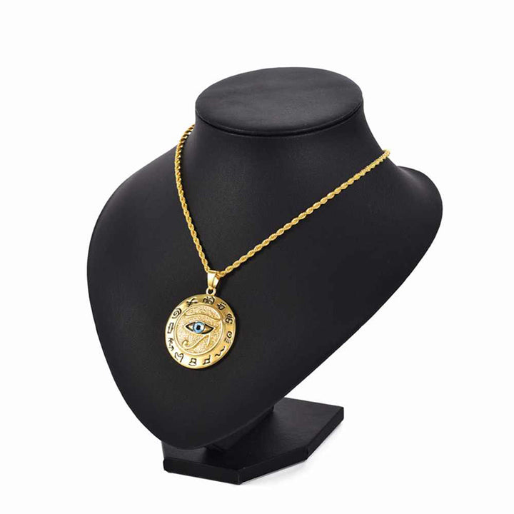 Collier pendentif de protection œil d'Horus en Buddha Stones