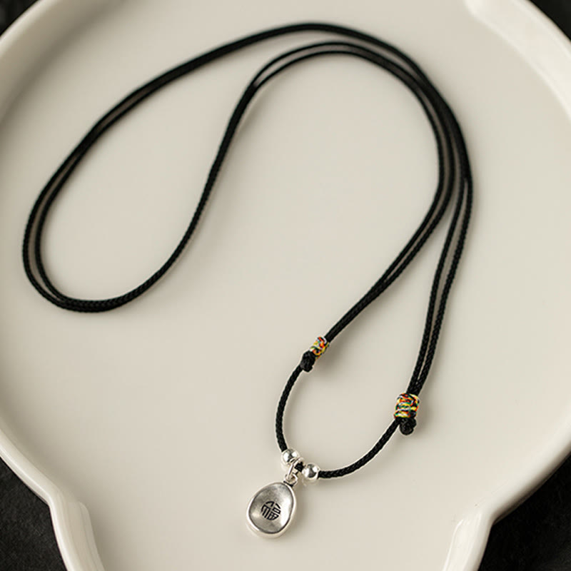 Collier pendentif en argent sterling 925 Buddha Stones en argent sterling 999, symbole de la paix et de la joie, symbole de la chance et de la fortune