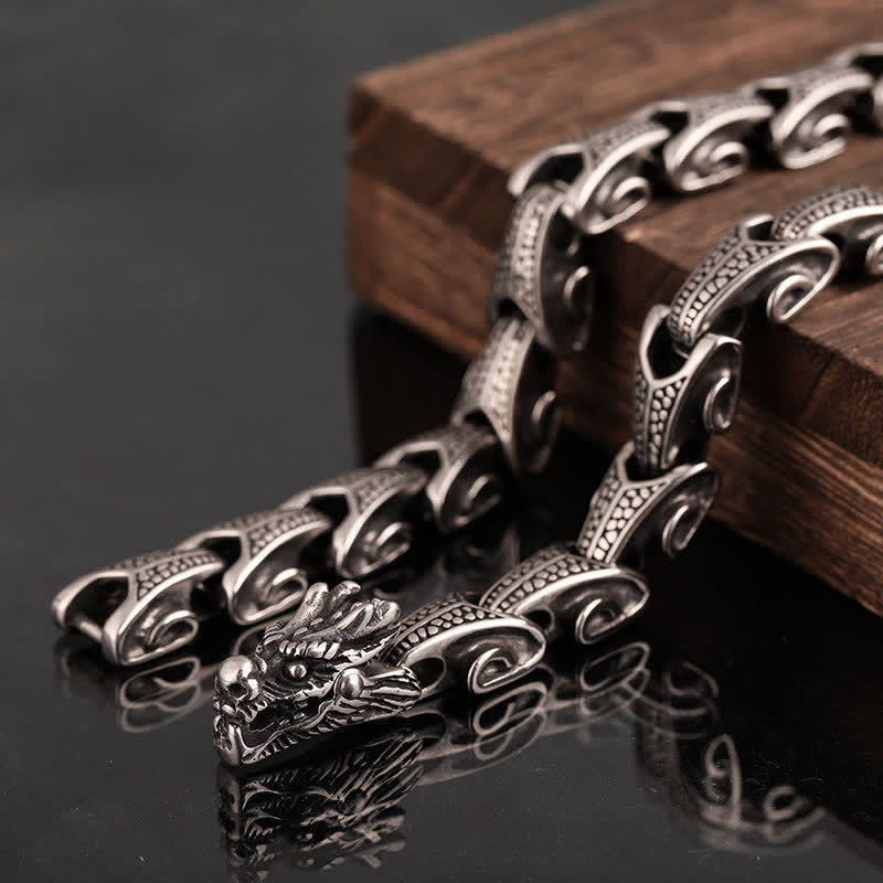 Collier pendentif de protection en acier titane avec motif de dragon et Buddha Stones - image 2