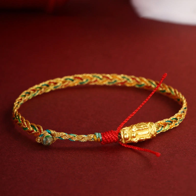 Bracelet tressé sculpté à la main en Buddha Stones Année du Dragon