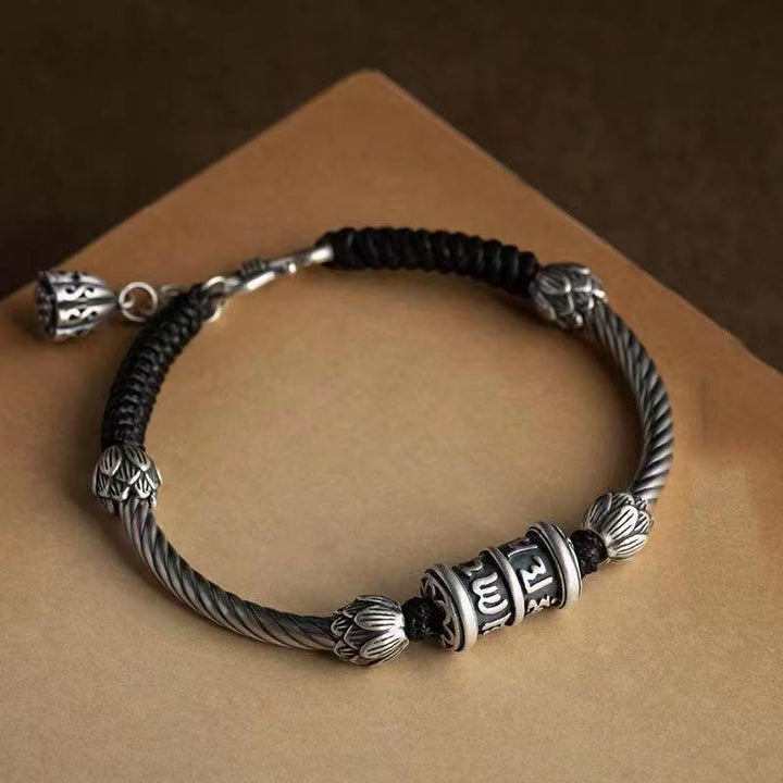 Bracelet tressé Buddha Stones Om Mani Padme Hum Lotus Peace