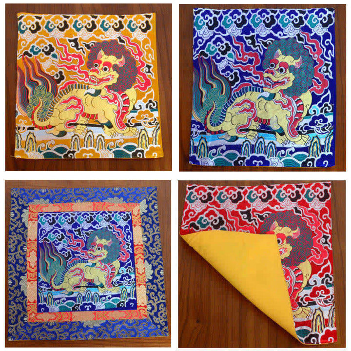 Tapis d'autel de prière Fengshui Kirin Tapis de méditation de guérison Symbole de bon augure