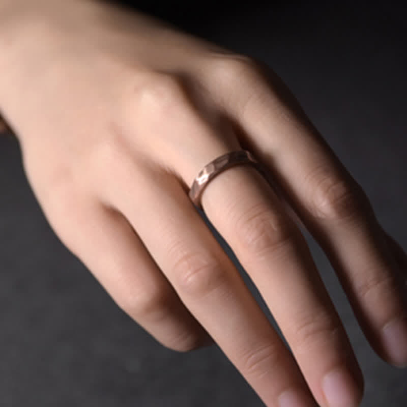 Bague de richesse en cuivre au design simple et tibétain avec Buddha Stones - image 3