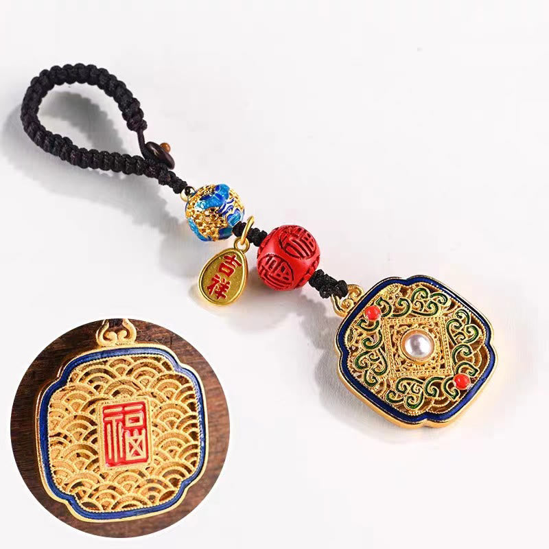 Porte-clés porte-bonheur Ruyi avec les Buddha Stones Fu