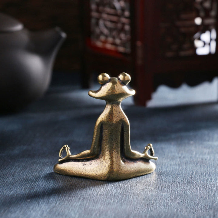 Buddha Stones Mini Petite Grenouille Tortue Koi Poisson Escargot Crabe Cuivre Richesse Décoration de la Maison - image 3