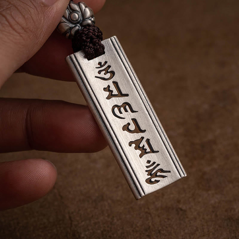 Collier pendentif en argent sterling 999 Buddha Stones et gravure Om Mani Padme Hum en forme de lotus - image 10