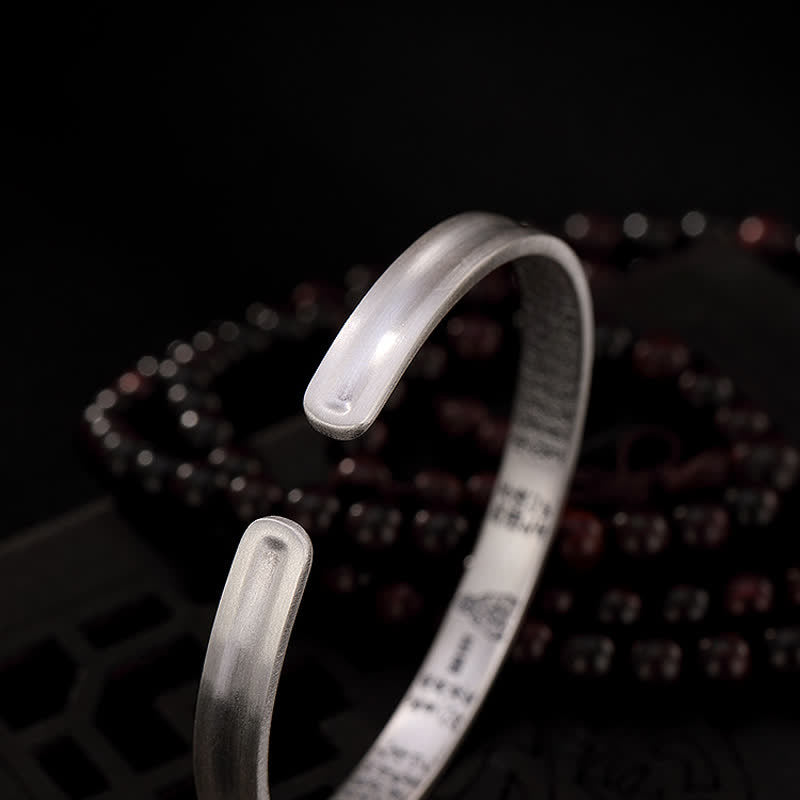 Bracelet de protection en argent sterling 999 avec six mots vrais et sutra du cœur de Buddha Stones