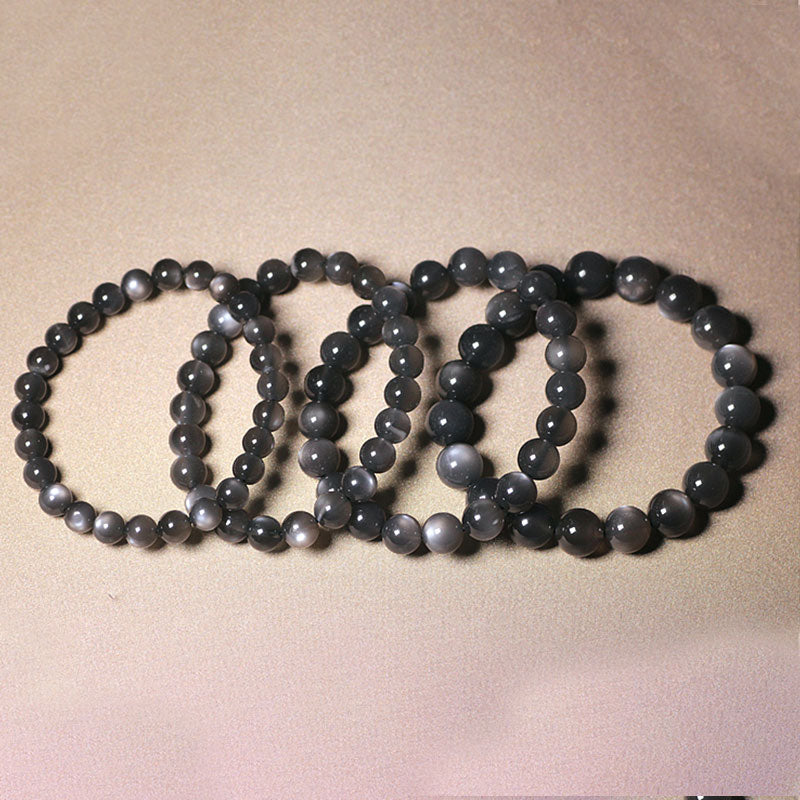 Bracelet de perles d'amour positif en pierre de lune naturelle