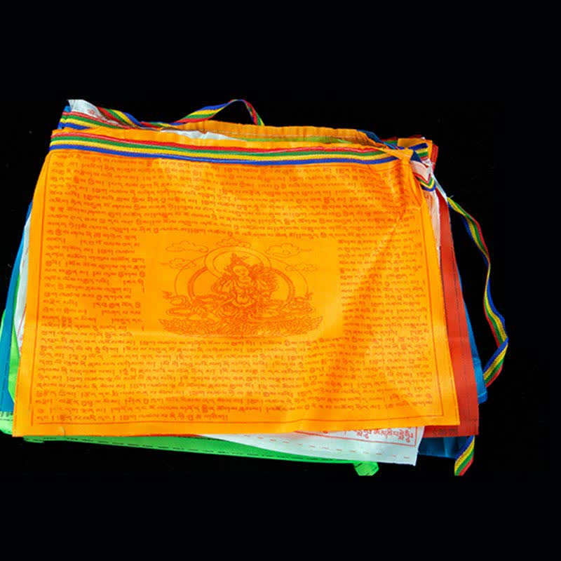 Drapeaux de prière d'extérieur Tibétains à 5 couleurs représentant le cheval du vent (20 pièces) - image 8