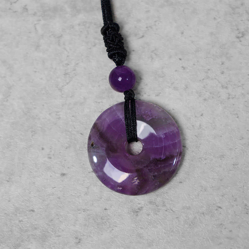 Collier avec pendentif porte-bonheur en Buddha Stones précieuses en cristal de guérison