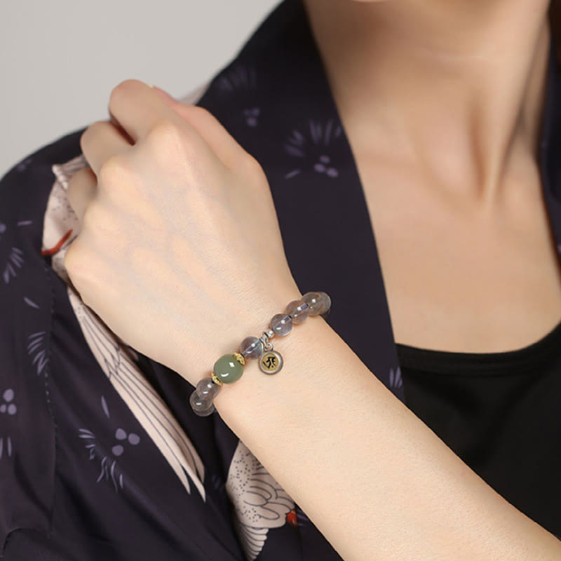 Bracelet positif en argent sterling 925 Buddha Stones et zodiaque chinois, pierre de lune naturelle, jade Hetian