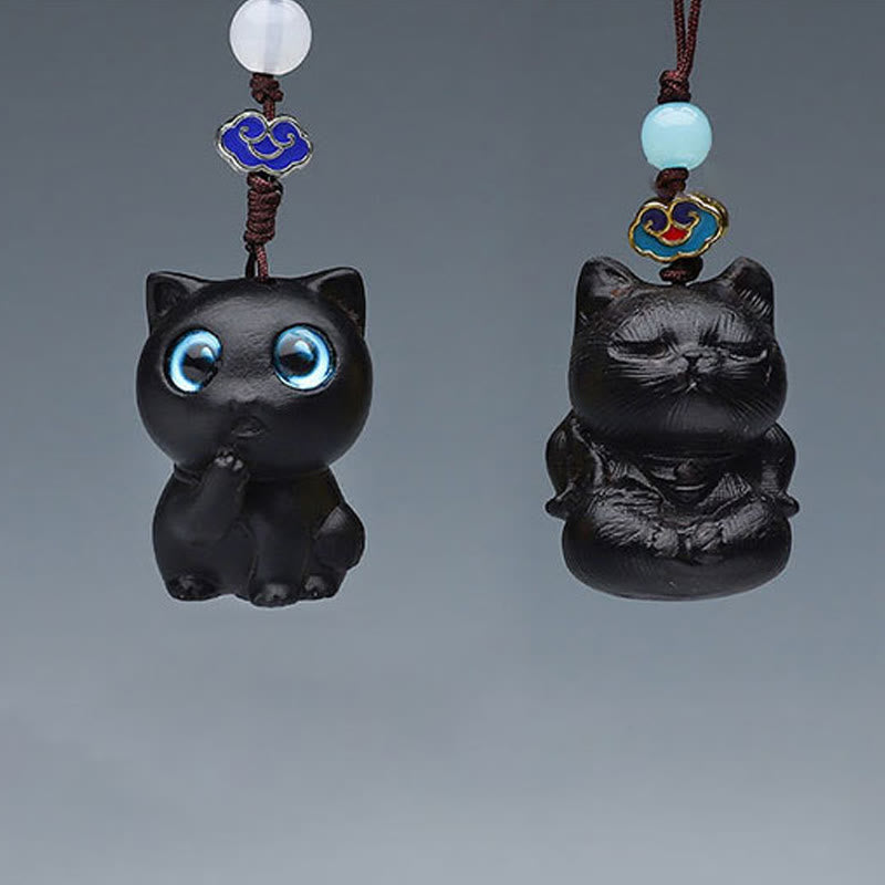 Buddha Stones Thuja Sutchuenensis Bois de santal vert Buis Mini Animal mignon Lapin Chat Cerf Baleine Prospérité Téléphone Décorations suspendues - image 16