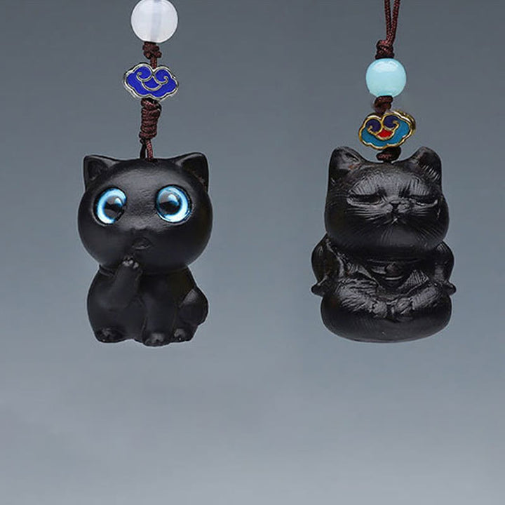 Buddha Stones Thuja Sutchuenensis Bois de santal vert Buis Mini Animal mignon Lapin Chat Cerf Baleine Prospérité Téléphone Décorations suspendues - image 16
