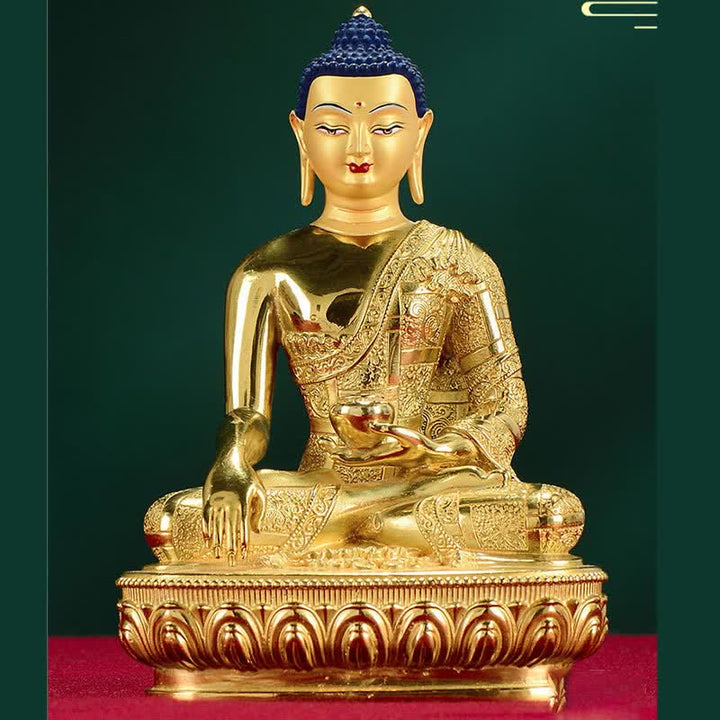 Statue en cuivre de l'illumination de Bouddha Shakyamuni, décoration pour la maison - image 9