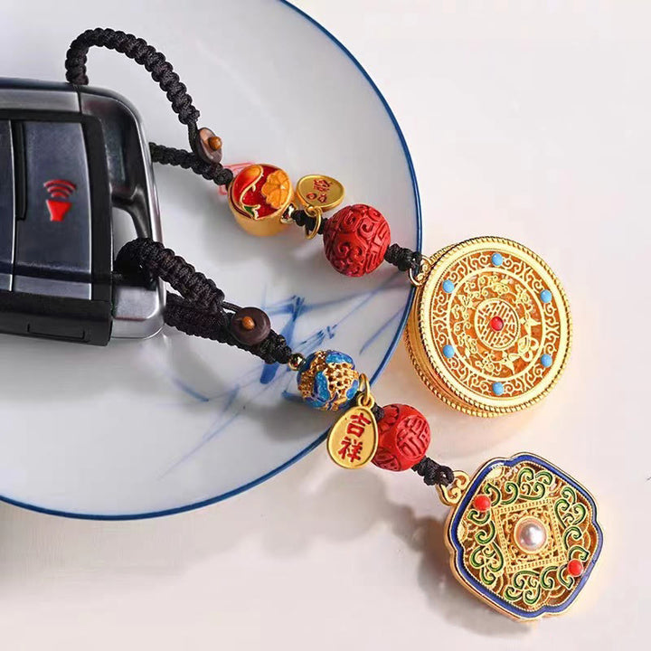 Porte-clés porte-bonheur Ruyi avec les Buddha Stones Fu