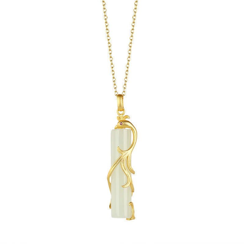 Collier pendentif protection cuivre dragon phénix jade Buddha Stones - Phénix - image 7