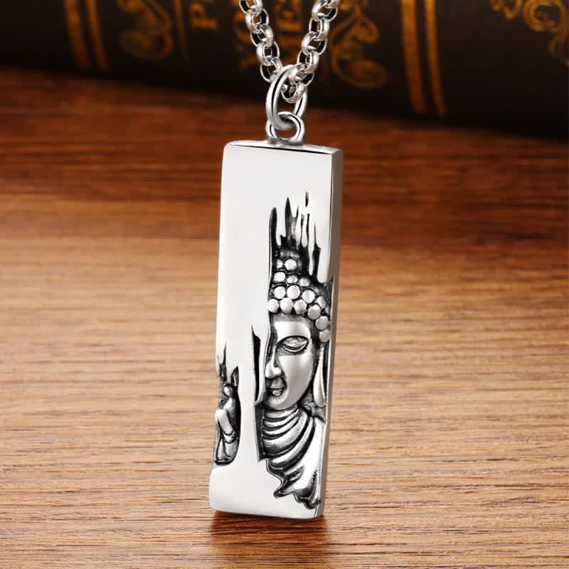 Buddha Stones Tathagata Bouddha Force Protection Amulette Porte-bonheur Collier Pendentif Style Vintage - image 2