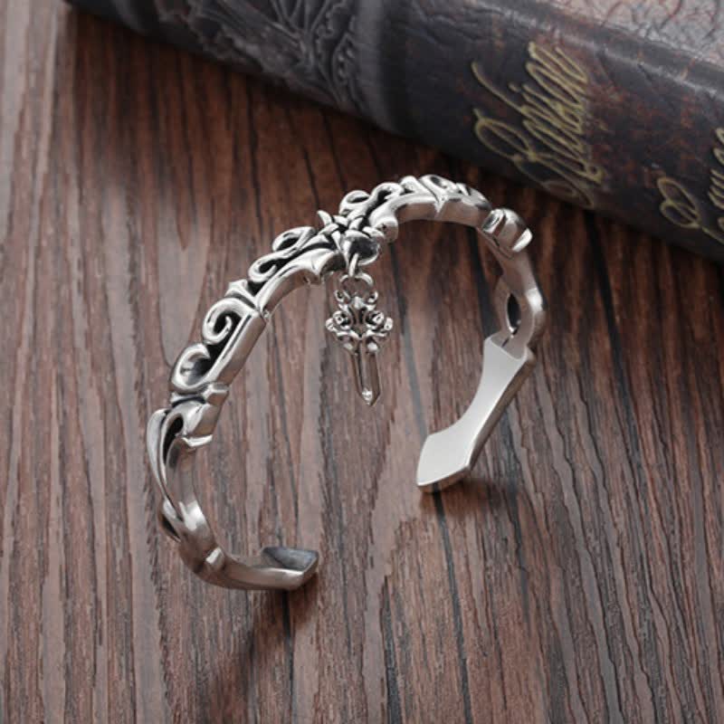 Bracelet jonc en cuivre tressé torsadé de style viking Buddha Stones et motif viking. - image 1