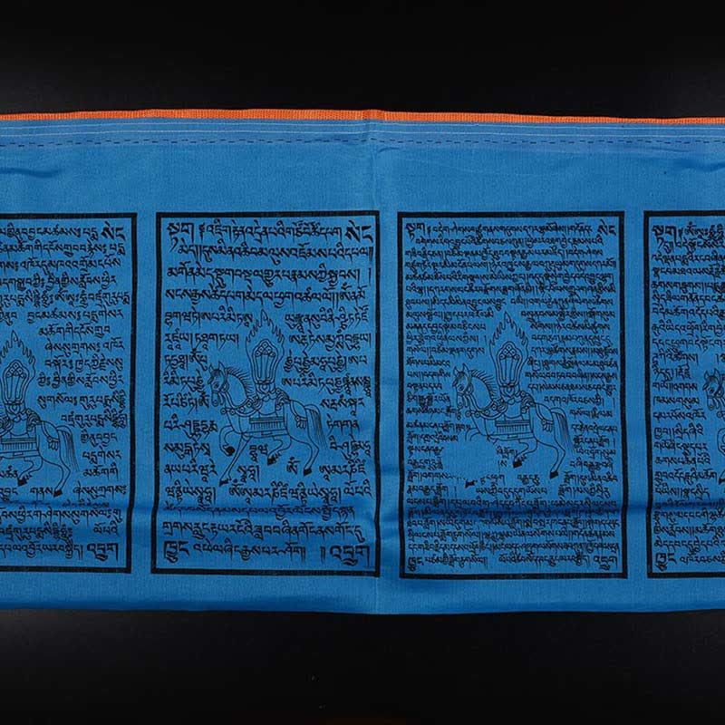 Buddha Stones Drapeaux de prière tibétains porte-bonheur à cinq couleurs représentant le cheval du vent (25 pièces) - image 16