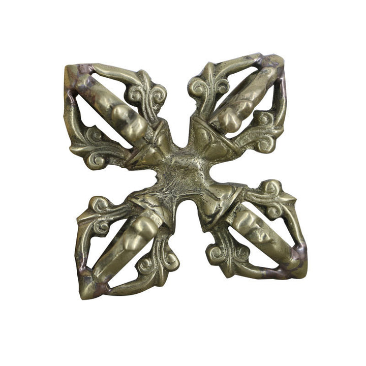 Vajra double Dorje à 5 griffes en cuivre fait main au Népal