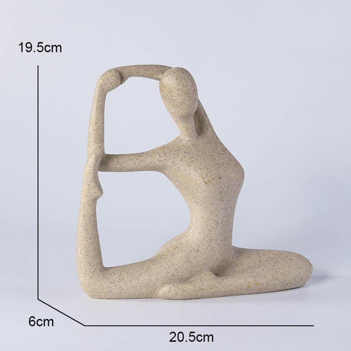 Sculpture abstraite en résine représentant un exercice de méditation et de yoga, décoration de bureau