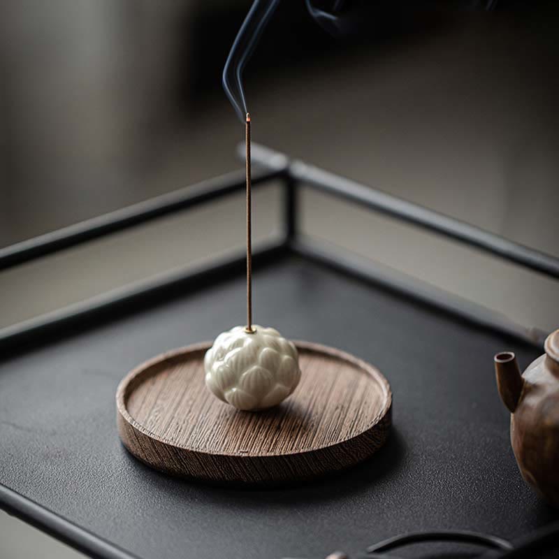 Brûleur d'encens en céramique en forme de mini Buddha Stones