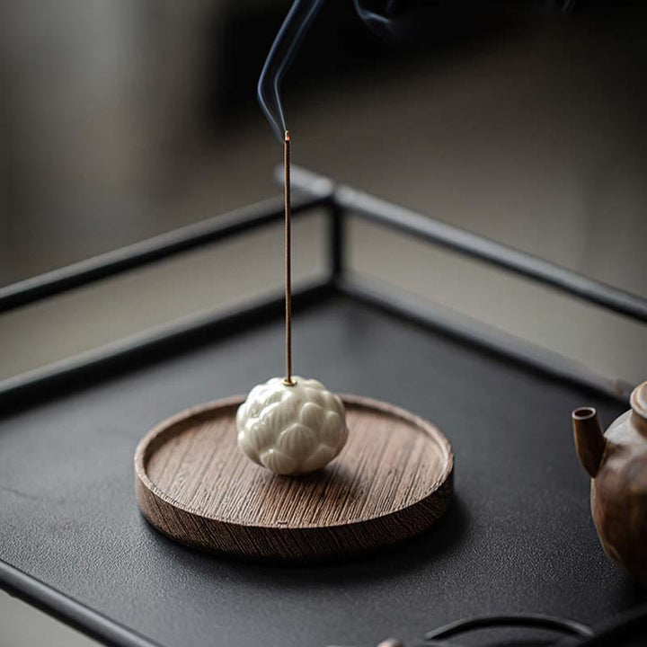Brûleur d'encens en céramique en forme de mini Buddha Stones