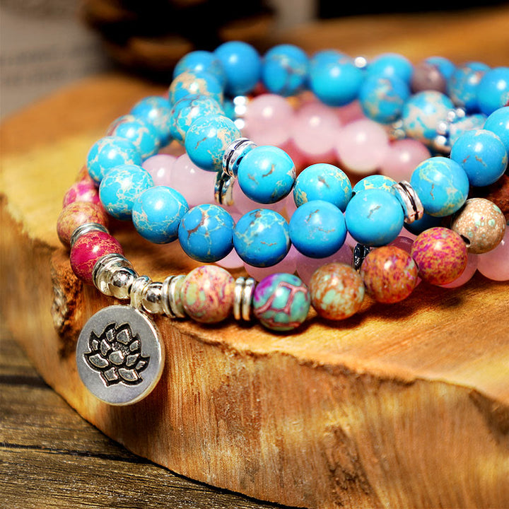 Buddha Stones violettes et lotus
